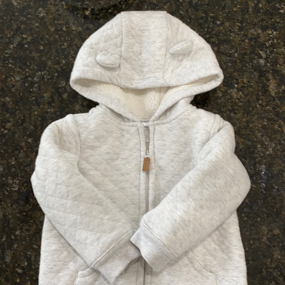 Carter’s Grey Ears Sherpa-Lined Zip Up Hoodie